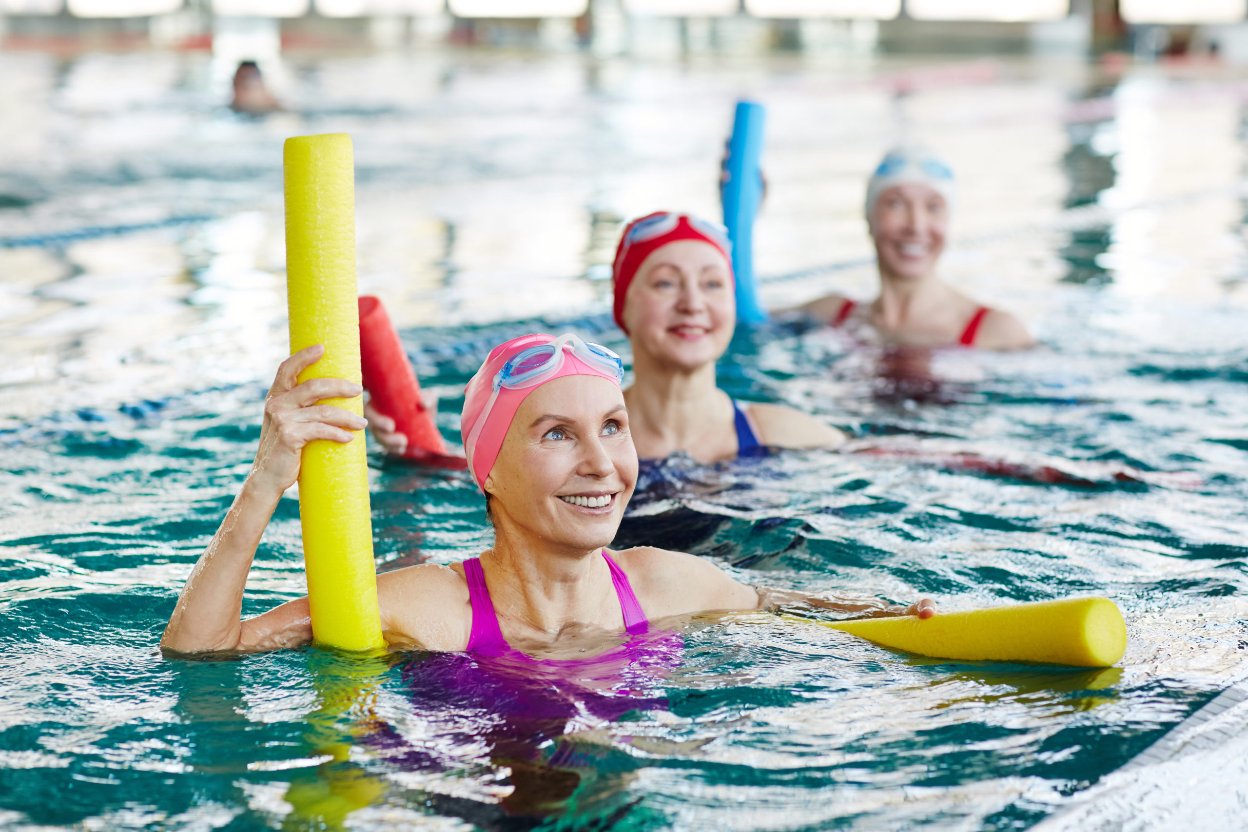 Senior water Aerobics in swimming pool